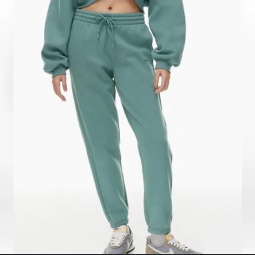 TNA Cozy Fleece Sweatpants | Teal Green | Drawstring Joggers | Size XS
